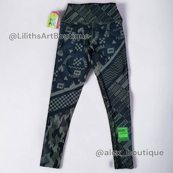 Zumba Fuego High Waisted Leggings Espresso Size XS (E041) - Picture 4 of 7